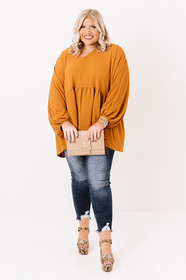 Honor And Love Shift Top In Mustard   Curves Image - 2