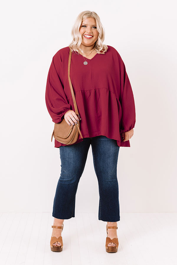 Honor And Love Shift Top In Wine Curves Image - 2