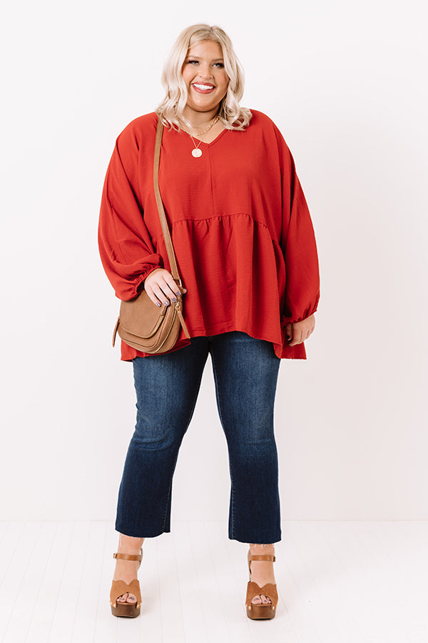 Honor And Love Shift Top In Rust   Curves Image - 1