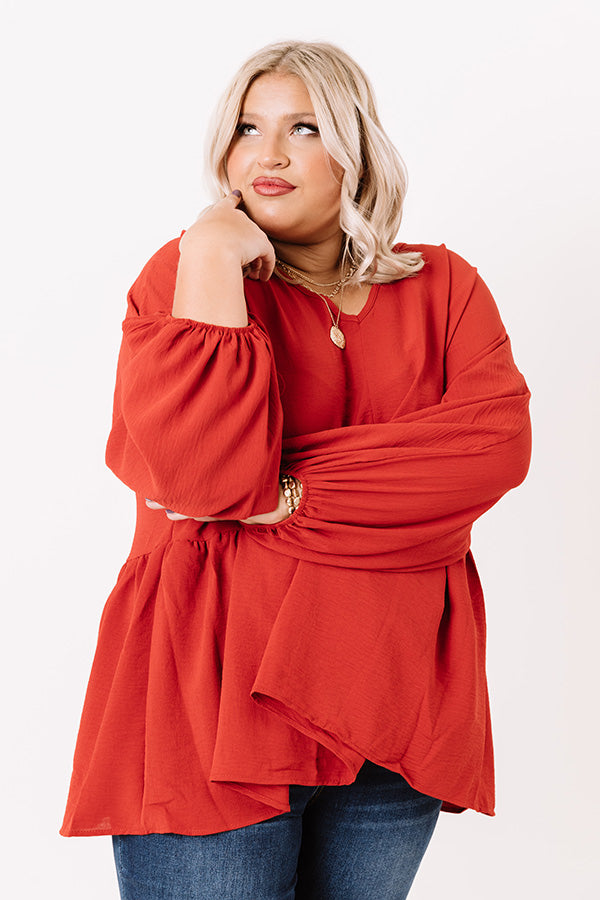 Honor And Love Shift Top In Rust   Curves Image - 2