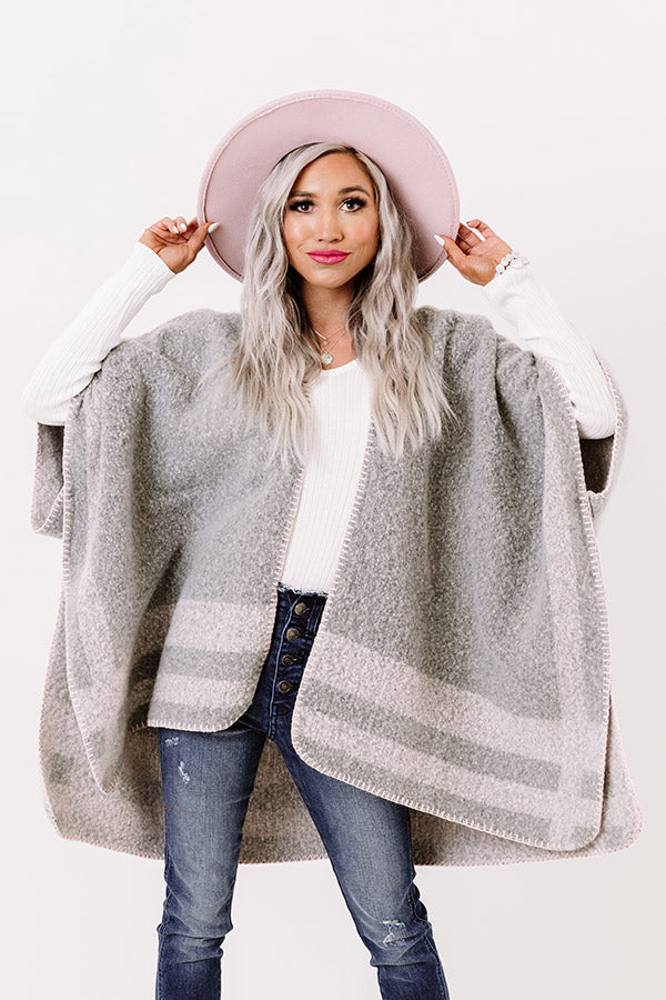 Distance To Denver Poncho In Grey