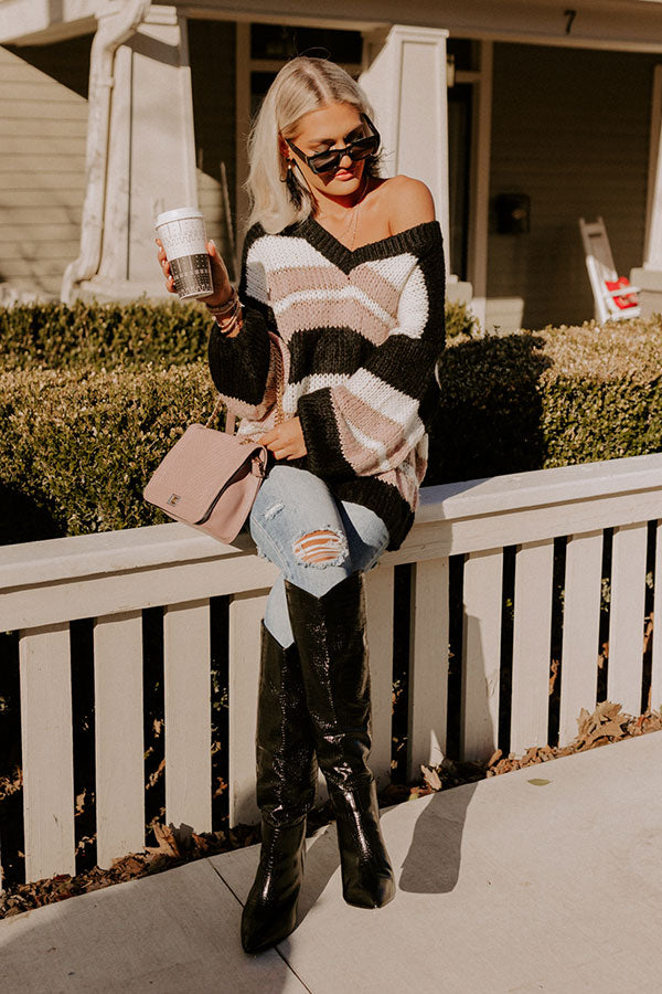Weekends In Whistler Knit Sweater In Black