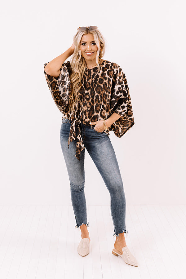 Dulce De Darling Leopard Tie Top Image - 2