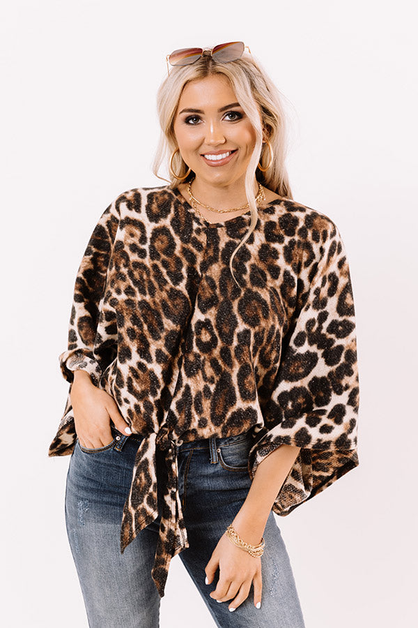 Dulce De Darling Leopard Tie Top Image - 3