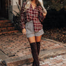 Can't Stop Me Now Plaid Button Up in Wine Image - 1
