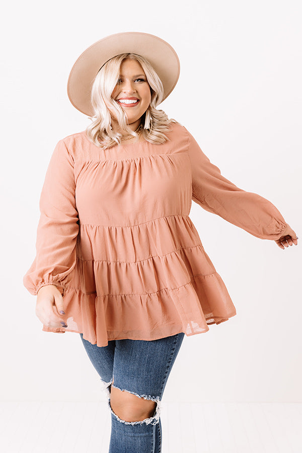 Brink Of Midnight Shift Top In Peach   Curves Image - 1
