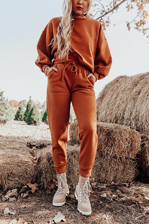 Cozy Aesthetic Joggers in Pumpkin