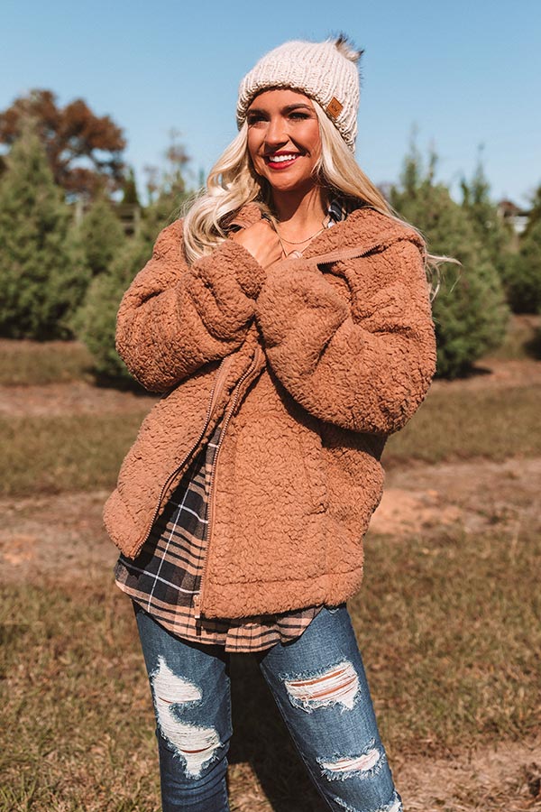 Wrapped In Cuddles Sherpa Sweater in Camel Image - 2