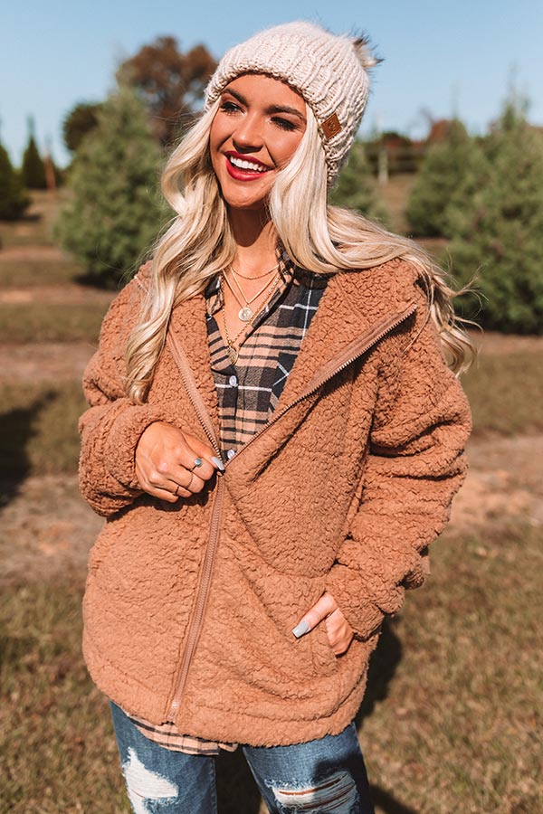 Wrapped In Cuddles Sherpa Sweater in Camel Image - 4