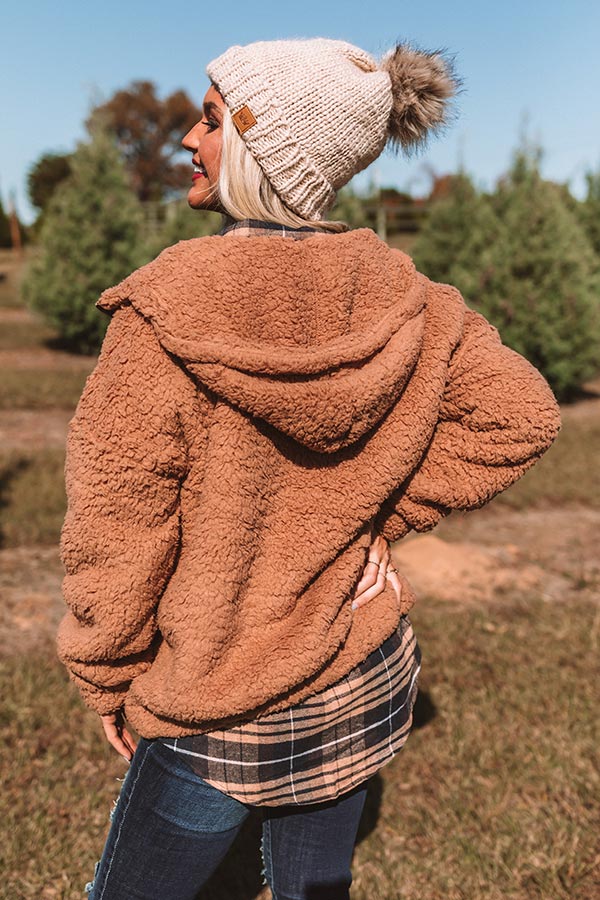 Wrapped In Cuddles Sherpa Sweater in Camel Image - 5
