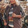 Big Bear Lake Quilted Vest in Mocha Curves Image - 1