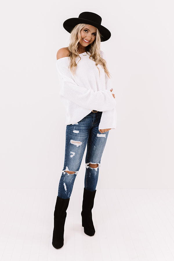 Love At First Frost Knit Sweater in White Image - 2