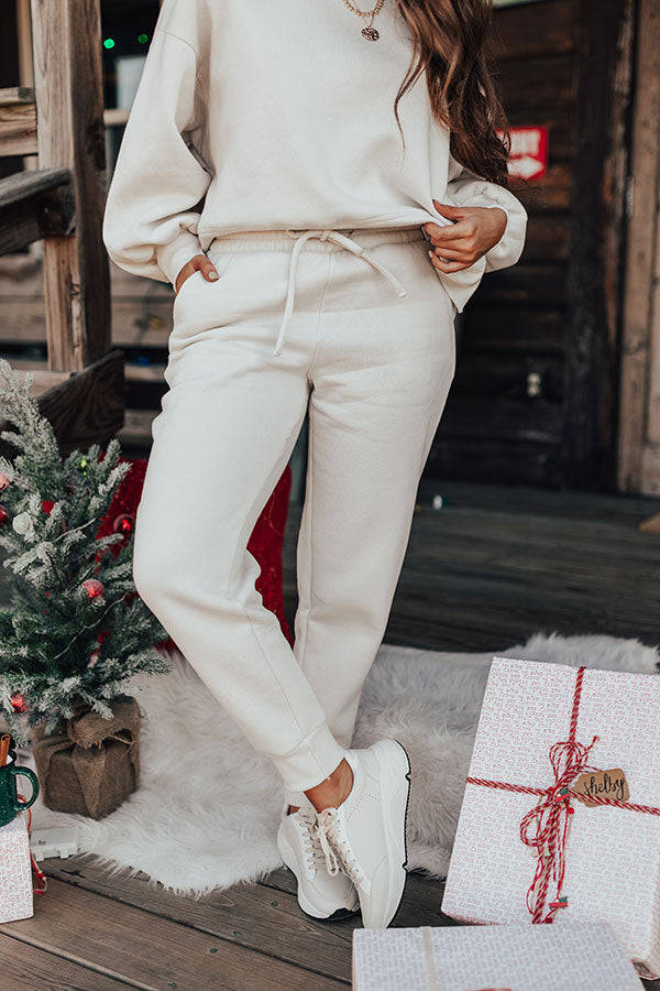 Cozy Aesthetic Joggers in Ivory