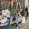 Gingerbread Latte Fringe Sweater In Sage Image - 1