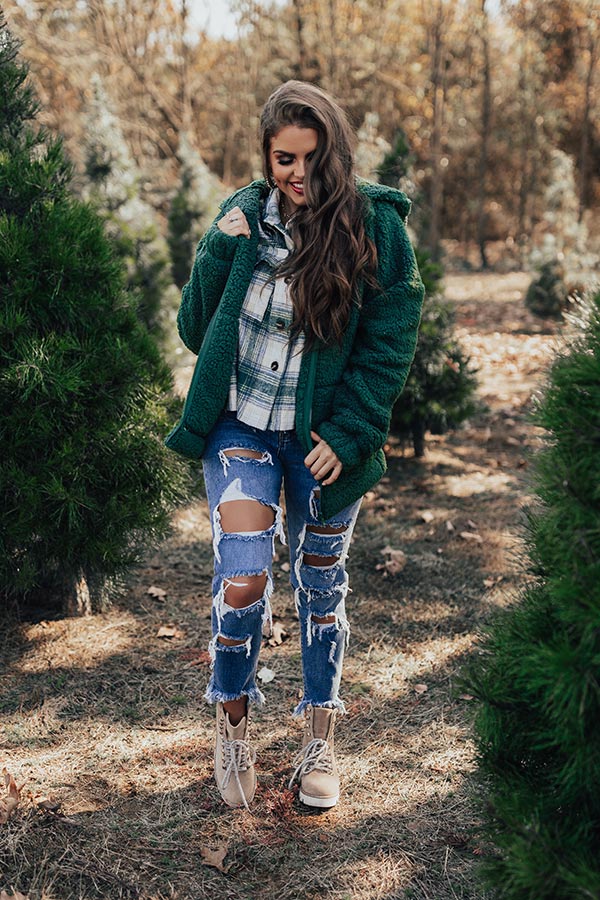 Wrapped In Cuddles Sherpa Sweater in Olive Image - 1