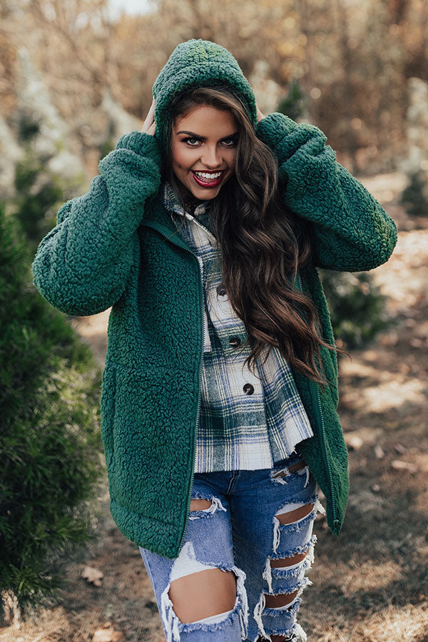 Wrapped In Cuddles Sherpa Sweater in Olive Image - 5