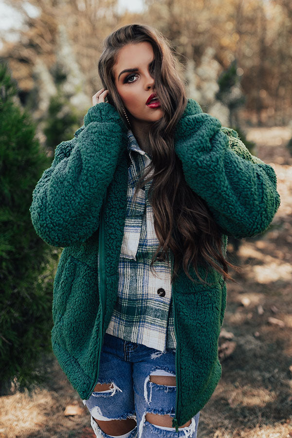 Wrapped In Cuddles Sherpa Sweater in Olive Image - 2