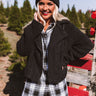 NYC Wardrobe Sherpa Jacket in Black Image - 1