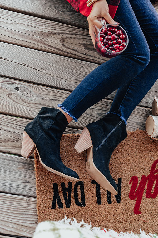 The O'Conner Faux Suede Bootie In Black Image - 2