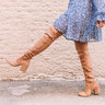 The Jovi Faux Suede Thigh High Boot In Latte Image - 1