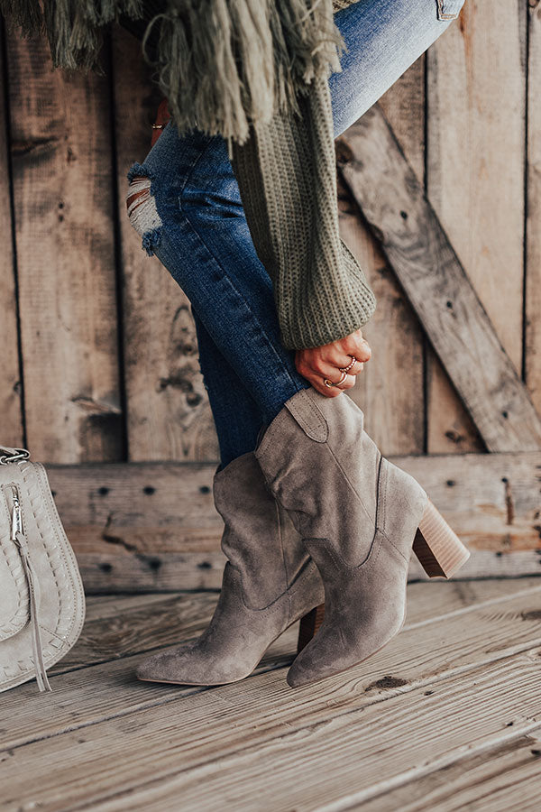 The Valley Faux Suede Ankle Bootie In Grey Image - 2