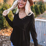 Coffee Talks Babydoll Top in Black Image - 1