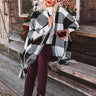 Caramel Kisses Buffalo Check Poncho In White Image - 1
