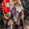 Infinitely Cozy Plaid Poncho in Khaki Image - 1