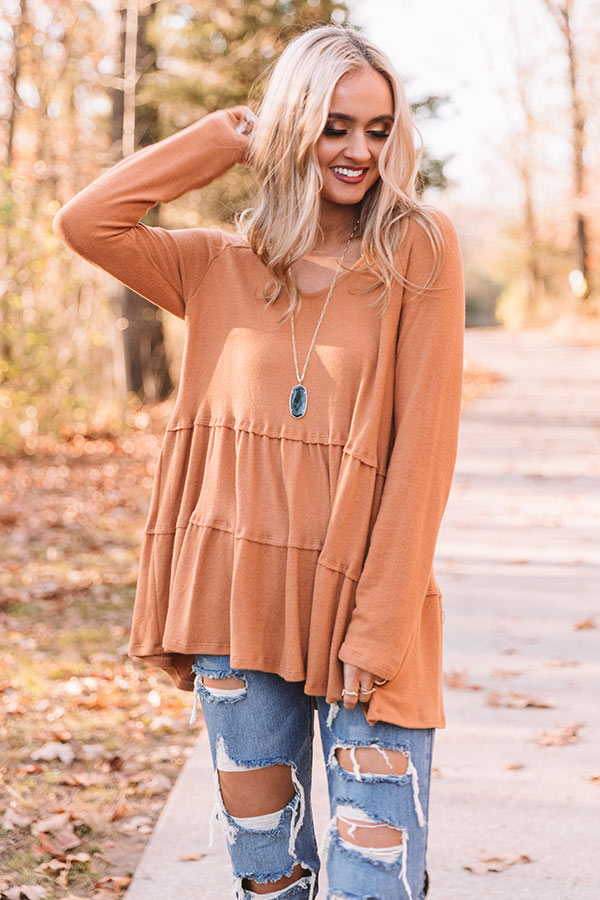 Hey Day Shift Top in Camel Image - 2