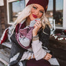 Snow Ski Infinity Plaid Scarf In Merlot Image - 1
