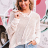 LA Influencer Knit Hoodie in Cream Image - 1