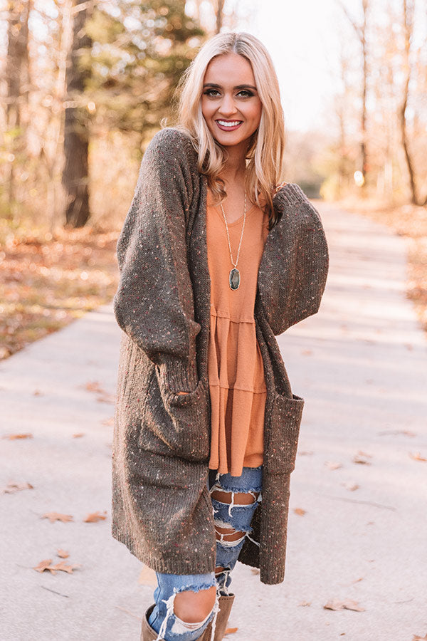 Set For Snuggles Knit Cardigan in Martini Olive