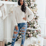 Most Likely to Cuddle Knit Sweater in Stone Image - 1