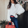 Most Likely to Cuddle Knit Sweater in White Image - 1