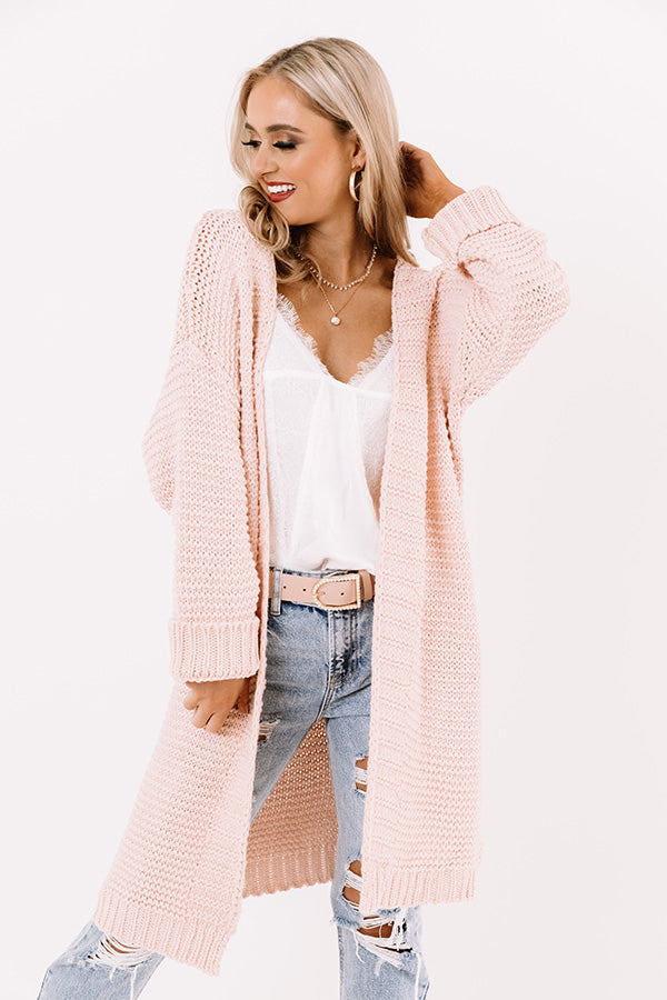 Can't Stop Me Now Knit Cardigan In Light Pink