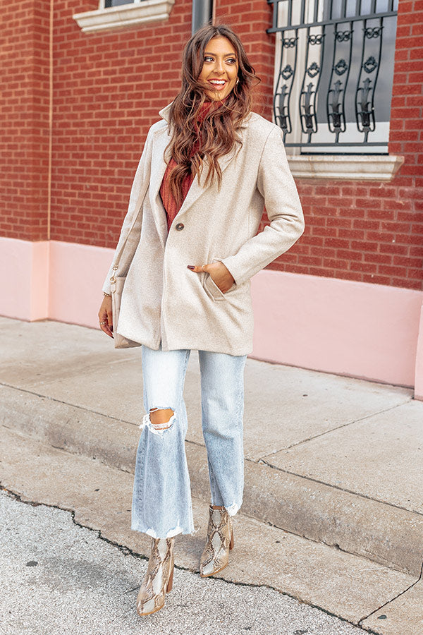 Times Square Views Coat In Stone