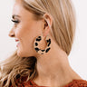 Lovely Leopard Hoop Earrings in Iced Latte Image - 1