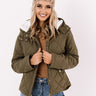 Snow Storm Quilted Jacket In Olive Image - 1