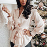 Make It Exclusive Wrap Top In Champagne Image - 1