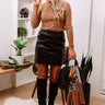 Looking Effortless Top In Camel Image - 1