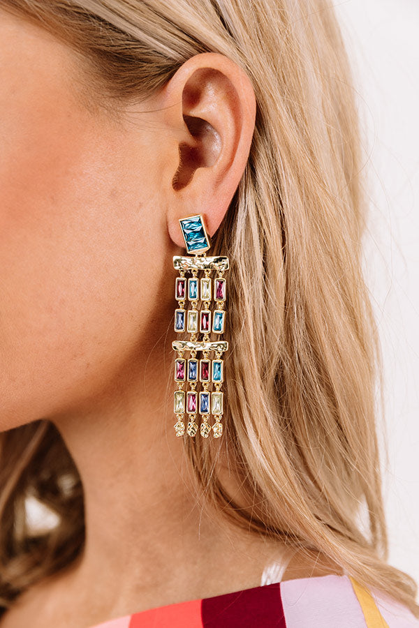 Kendra Scott Jack Gold Statement Earrings in Multi Crystal Image - 2