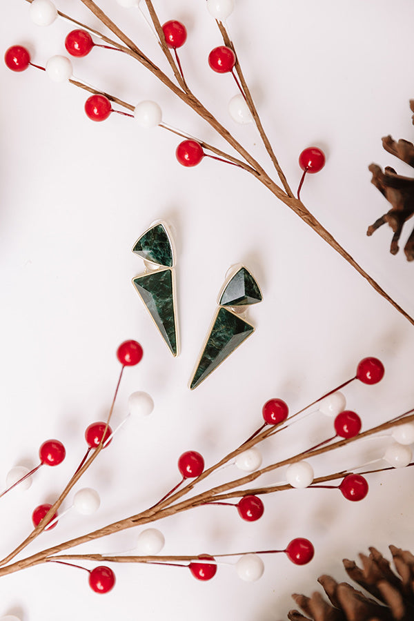 Kendra Scott Vivian Gold Statement Earrings in Green Apatite Image - 1