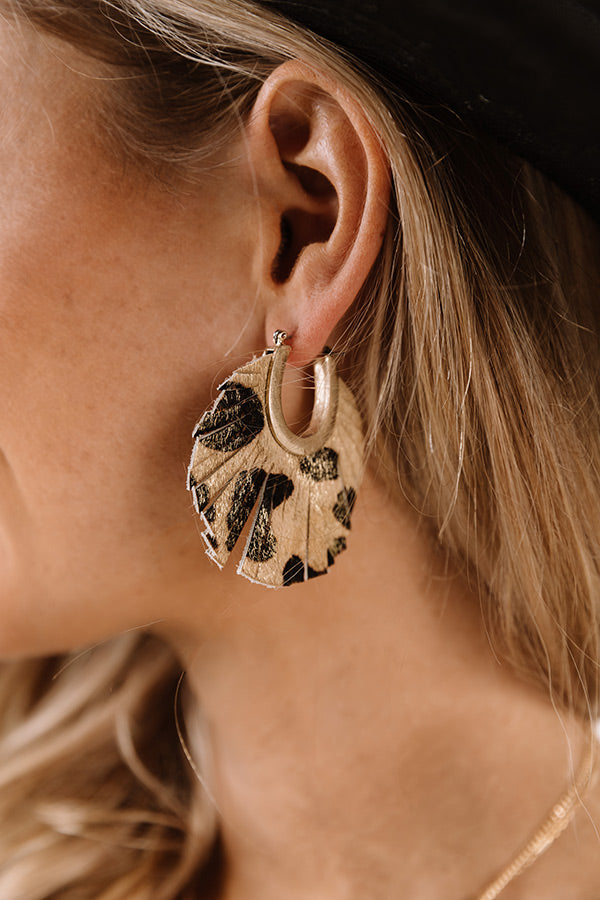 Already Infatuated Leopard Earrings In Gold Image - 2