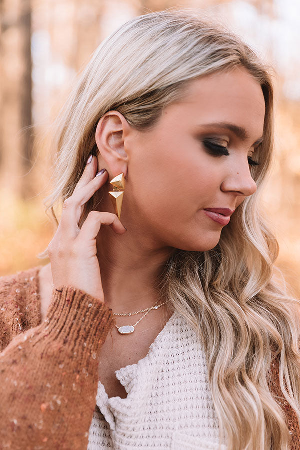 Kendra Scott Vivian Statement Earrings in Vintage Gold Image - 1