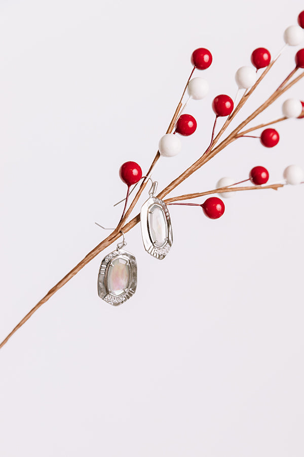 Kendra Scott Anna Silver Drop Earrings In Gray Illusion Image - 1