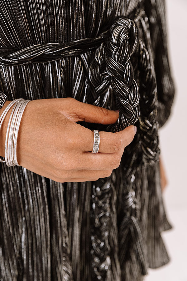 Kendra Scott Jack Silver Band Ring in Charcoal Gray Crystal Image - 2