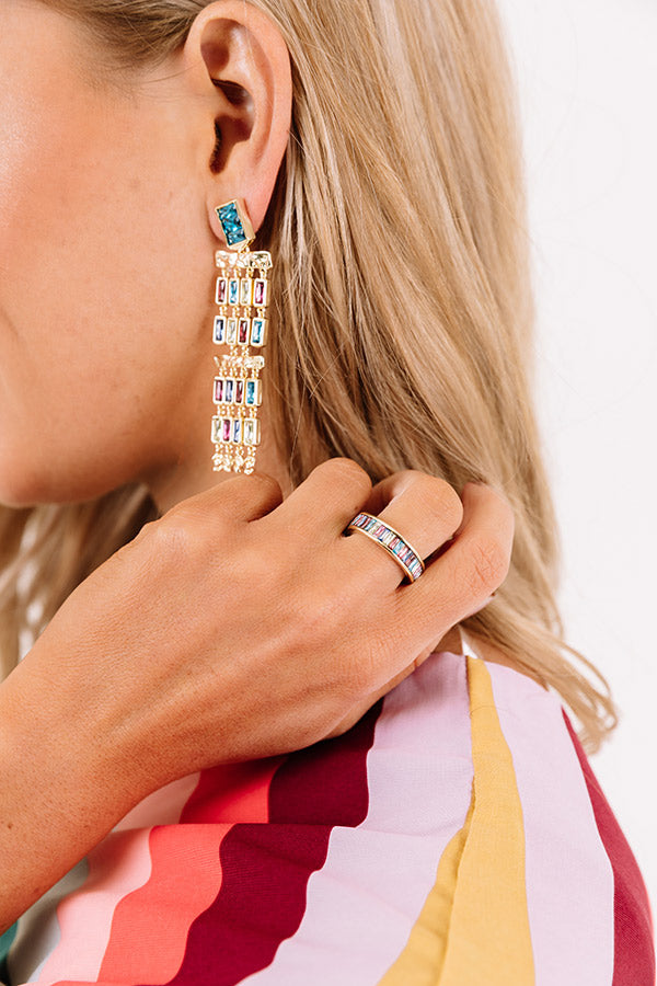Kendra Scott Jack Gold Band Ring in Multi Crystal Image - 1