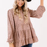 Golden Hills Babydoll Top in Dark Blush Image - 1