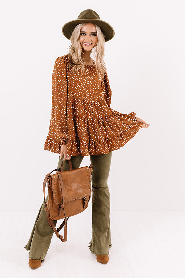 Golden Hills Babydoll Top in Cinnamon Image - 2