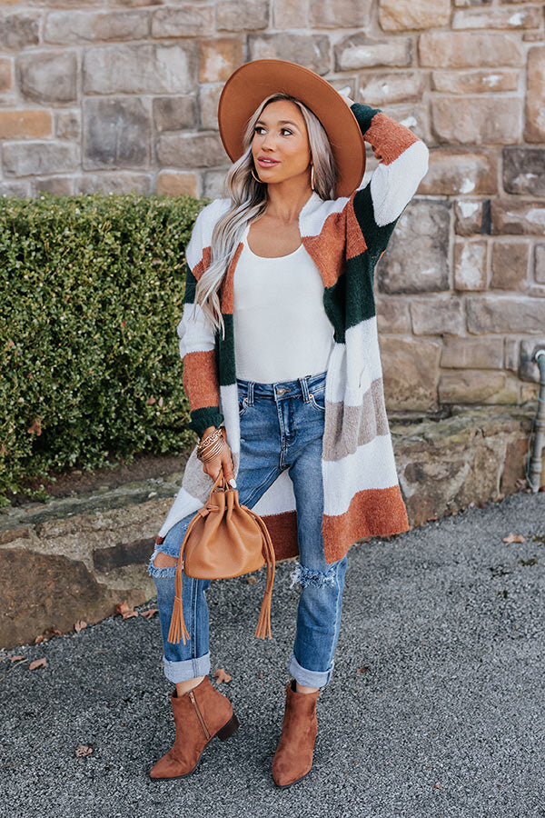 Flurries In France Stripe Cardigan